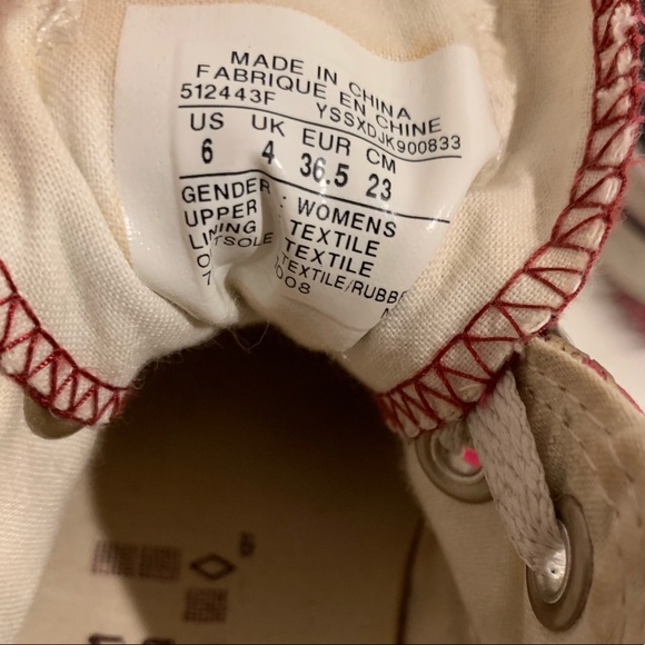 Converse All Star Low Tops Pink Floral Size 6 - Picture 7 of 7